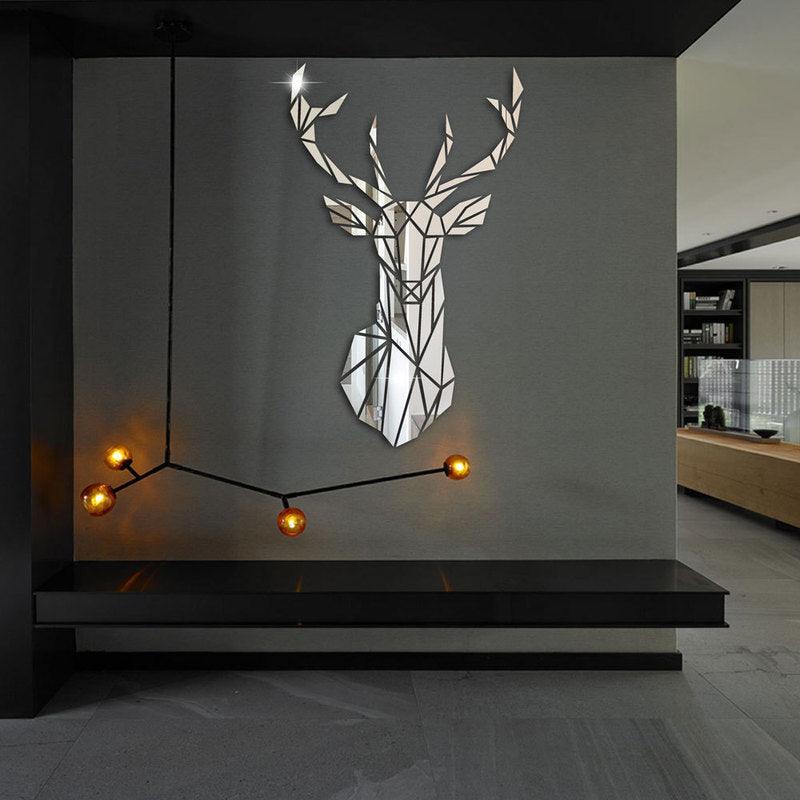 Deer Head Mirror Wall Sticker - cocobear