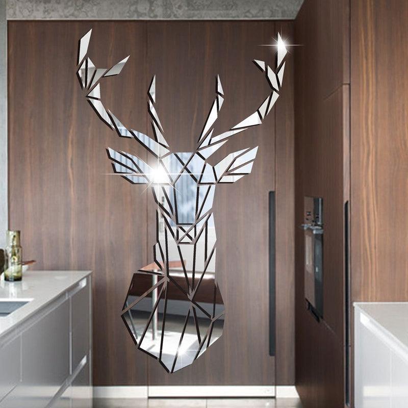 Deer Head Mirror Wall Sticker - cocobear