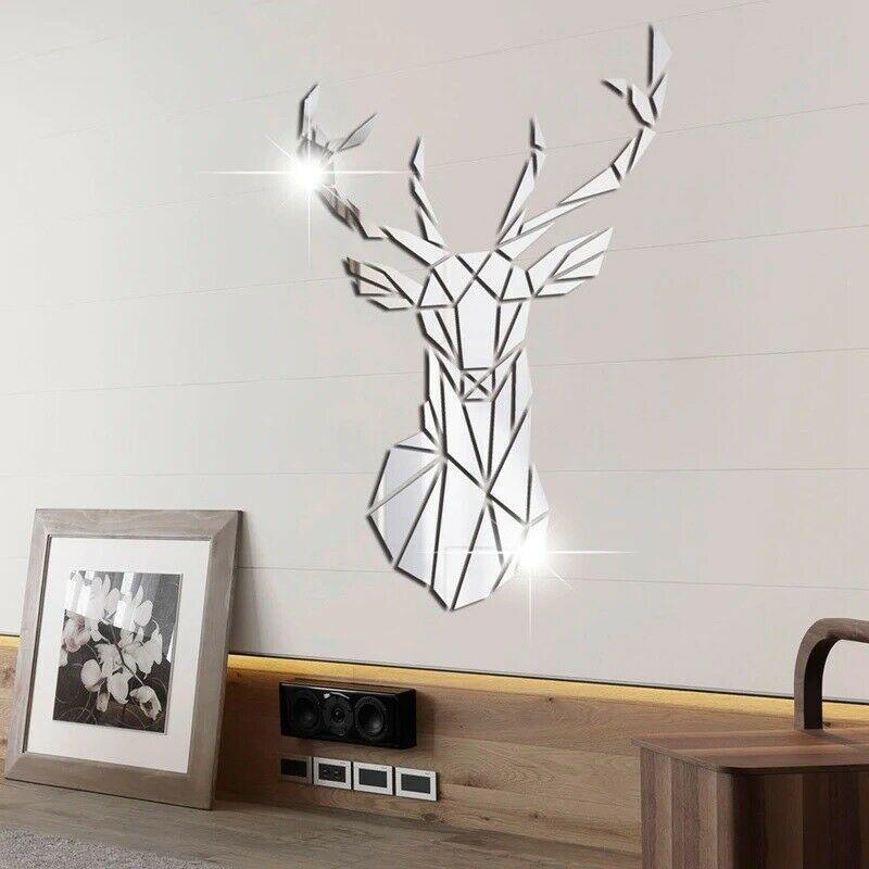 Deer Head Mirror Wall Sticker - cocobear