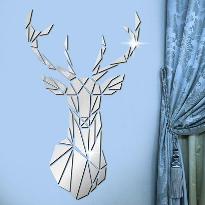 Deer Head Mirror Wall Sticker - cocobear